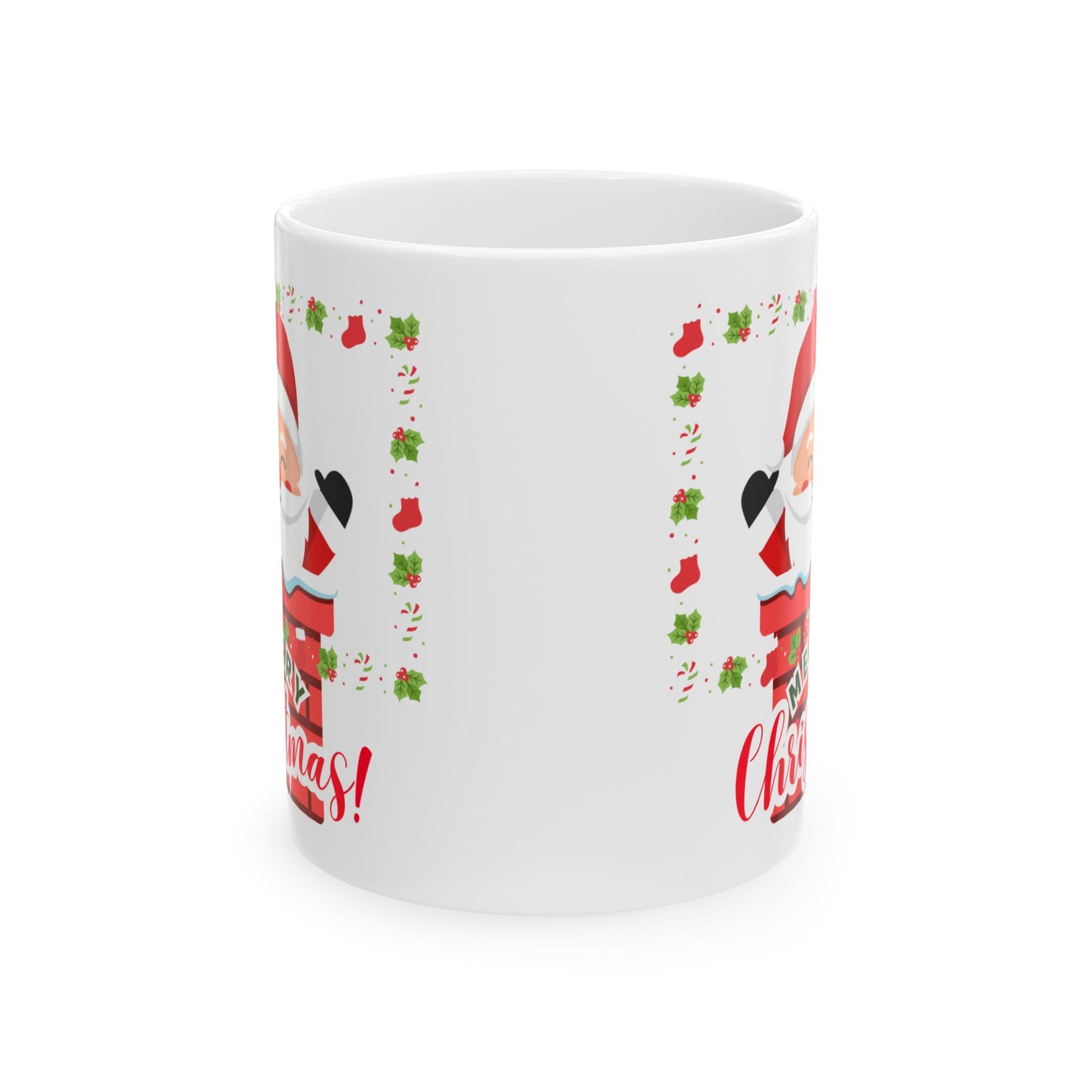 Festive Santa Mug, Holiday Coffee Cup, Christmas Gift