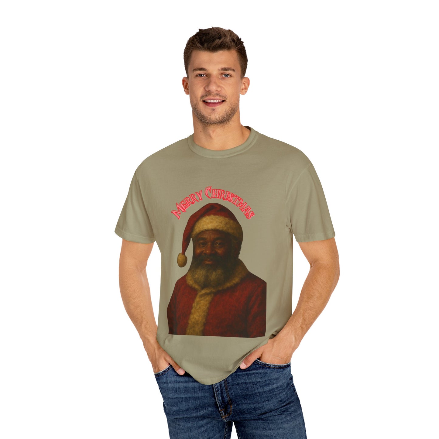 Merry Christmas Vintage Santa T-shirt, Unisex Holiday Tee, Festive Gift, Christmas Apparel, Cool Casual Wear, Seasonal Celebration Shirt