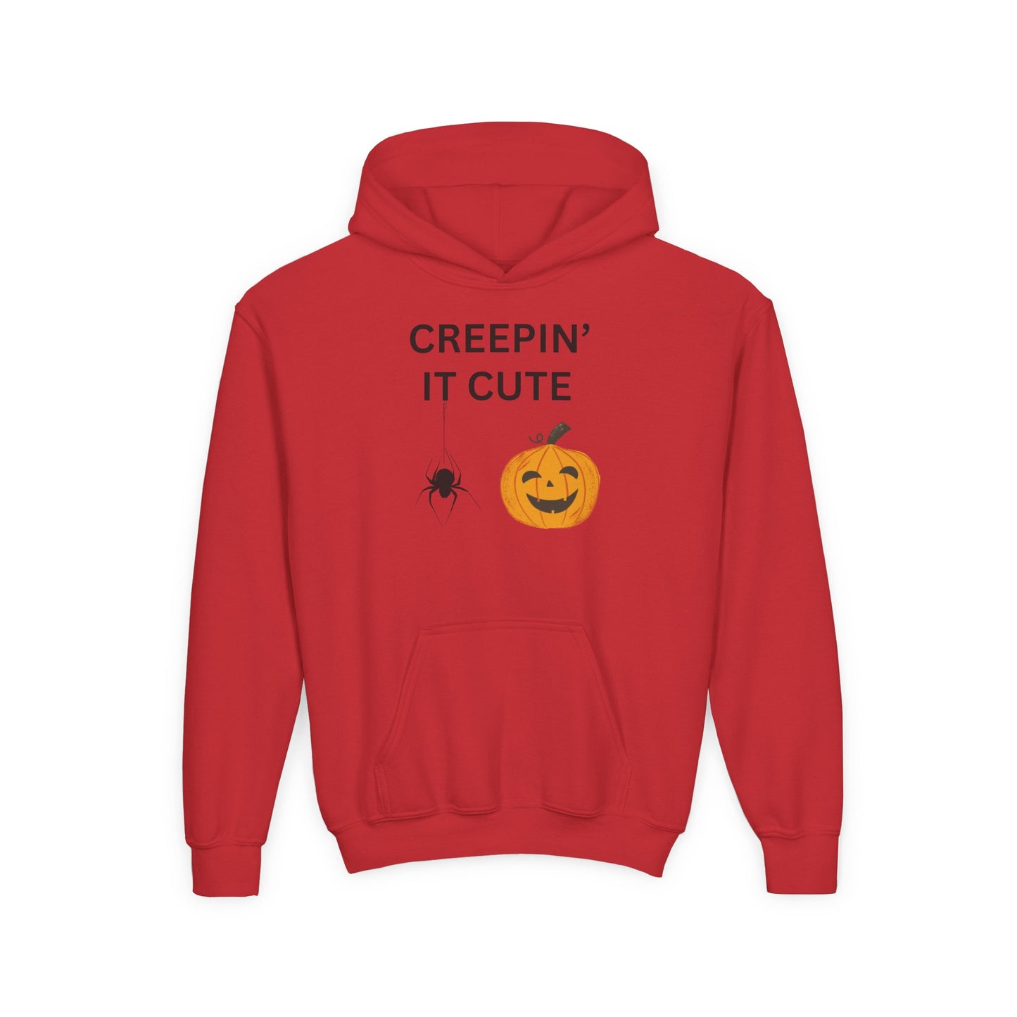 Halloween Youth Hoodie - Creepin' It Cute, Spooky Sweatshirt, Kids Halloween Costume, Cozy Fall Wear, Trick or Treat Apparel