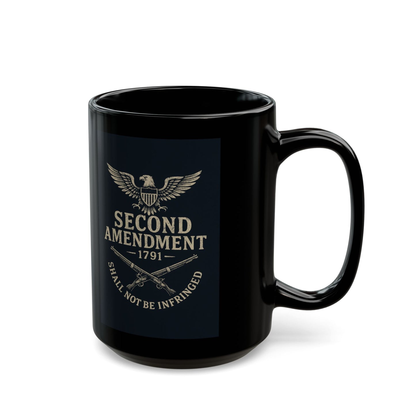 Second Amendment Black Mug - 11oz & 15oz, Rights Advocate Gift, Gun Lover's Coffee Cup, Patriotic Home Decor, American Freedom Mug