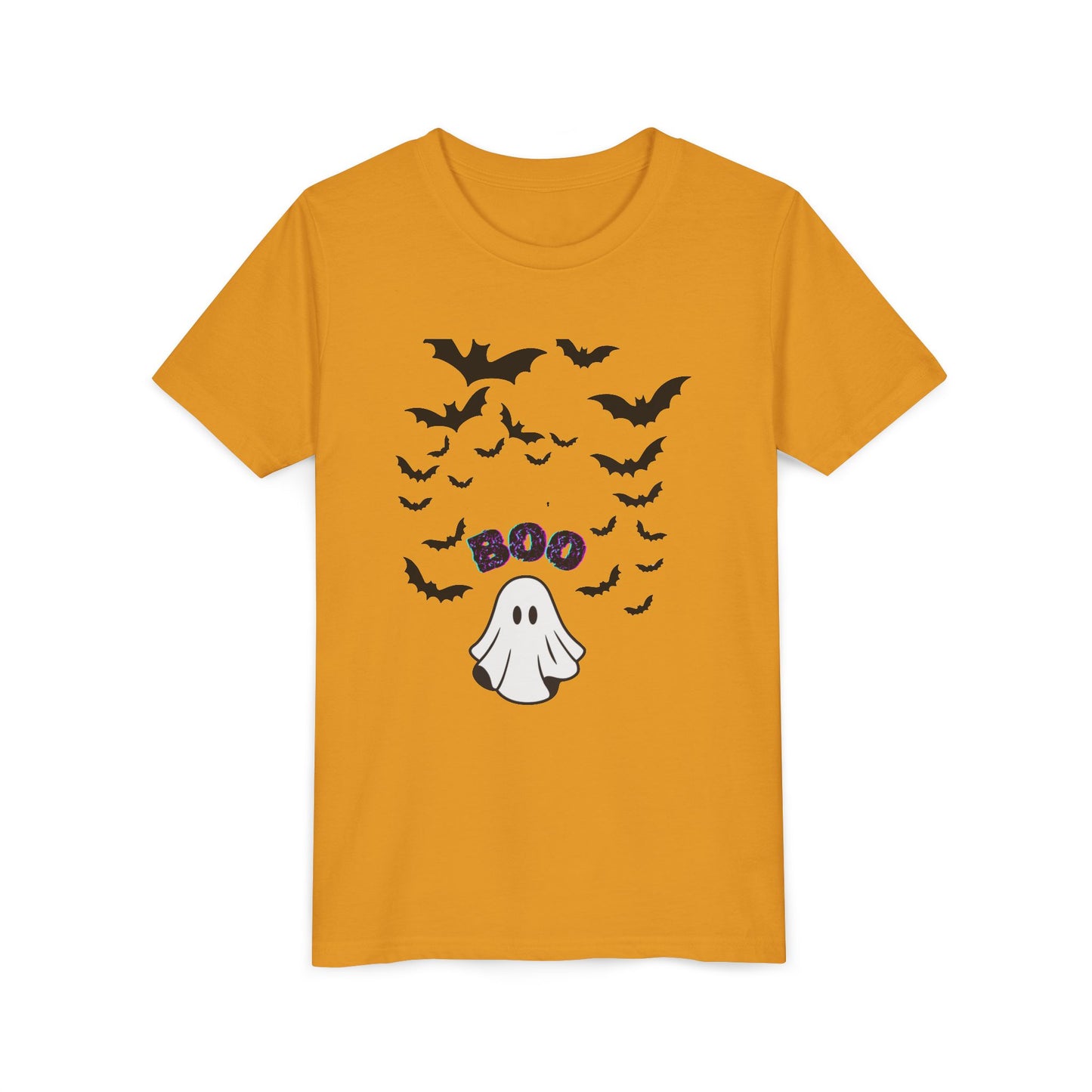 Halloween Youth Tee, Spooky Ghost & Bats Shirt
