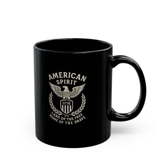 Patriotic Black Mug - Perfect for Coffee Lovers, Gifts for Veterans, Home Decor, American Spirit, Memorial Day, Independence Day
