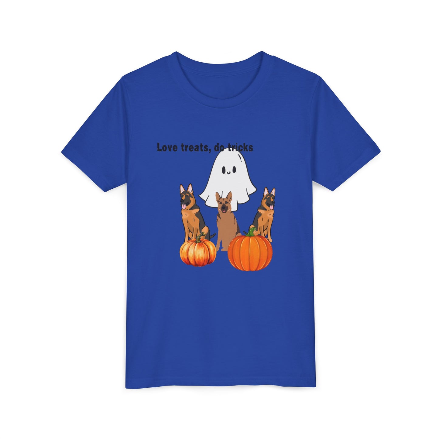 Adorable Halloween Dog Tee, Perfect for Kids, Love Treats Do Tricks T-Shirt