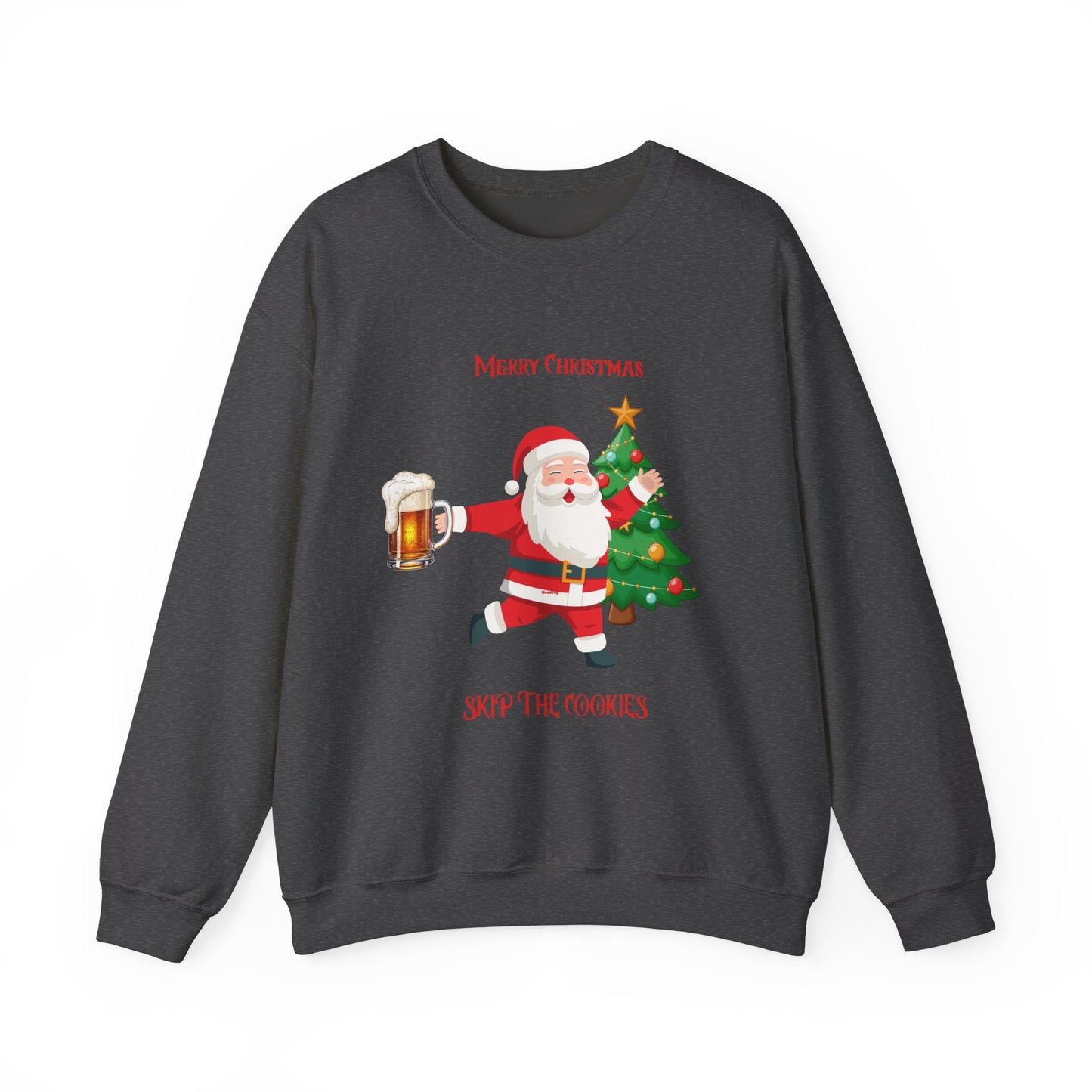 Merry Christmas Santa Sweatshirt, even Santa enjoys a beer
