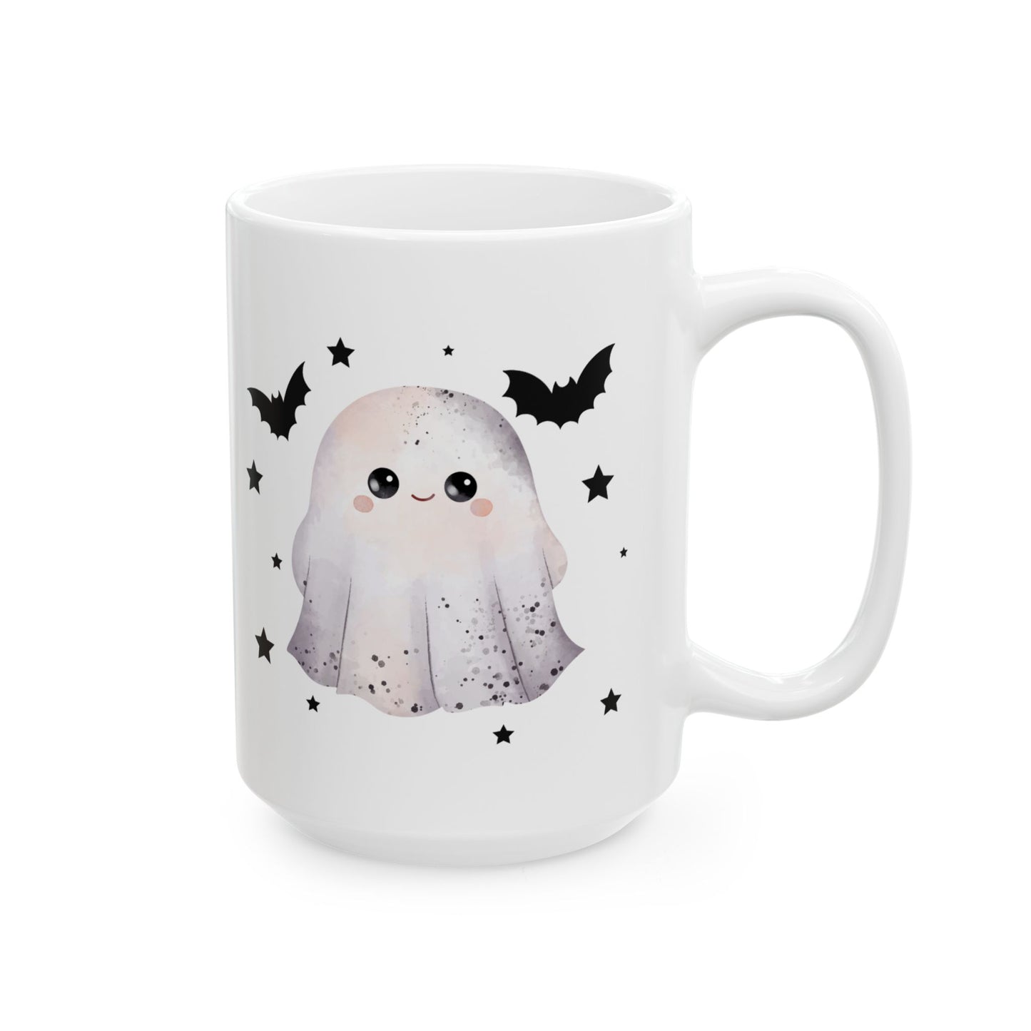 Spooky Halloween Ceramic Mug, Ghost Design, 11oz 15oz