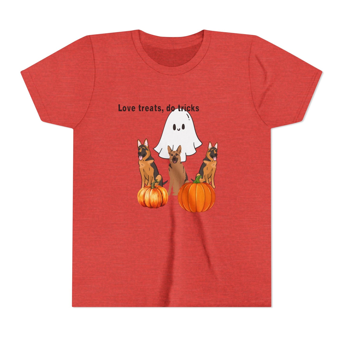 Adorable Halloween Dog Tee, Perfect for Kids, Love Treats Do Tricks T-Shirt