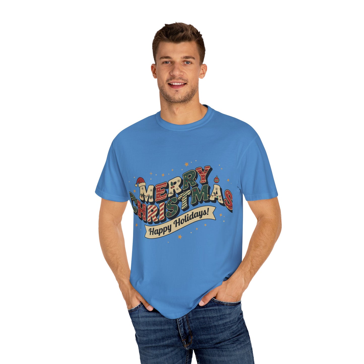 Merry Christmas Tee | Unisex Garment-Dyed T-Shirt for Holiday Cheer, Christmas Gift, Seasonal Wear, Funny T-Shirt, Festive Apparel
