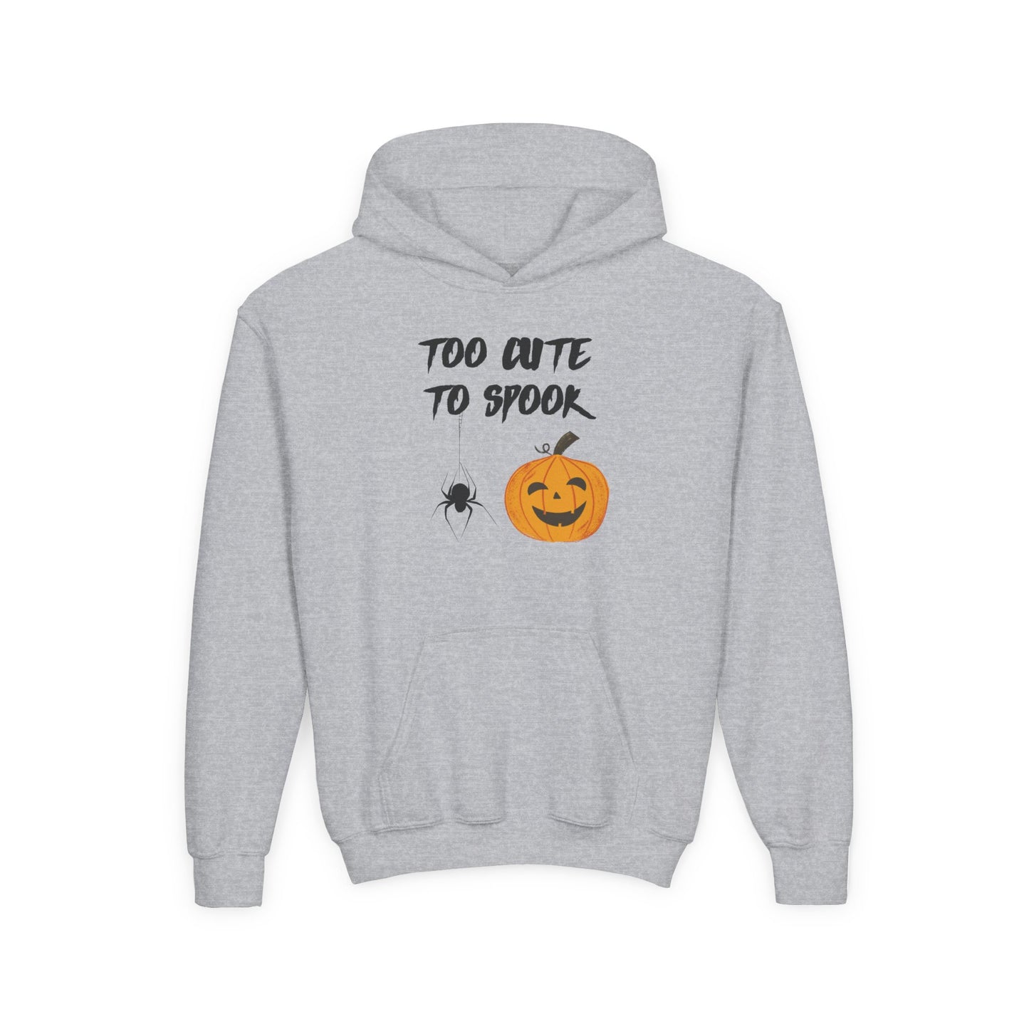 Youth Halloween Hoodie - Too Cute to Spook, Fall Apparel, Kids Sweatshirt, Autumn Fashion, Trick or Treat Gear
