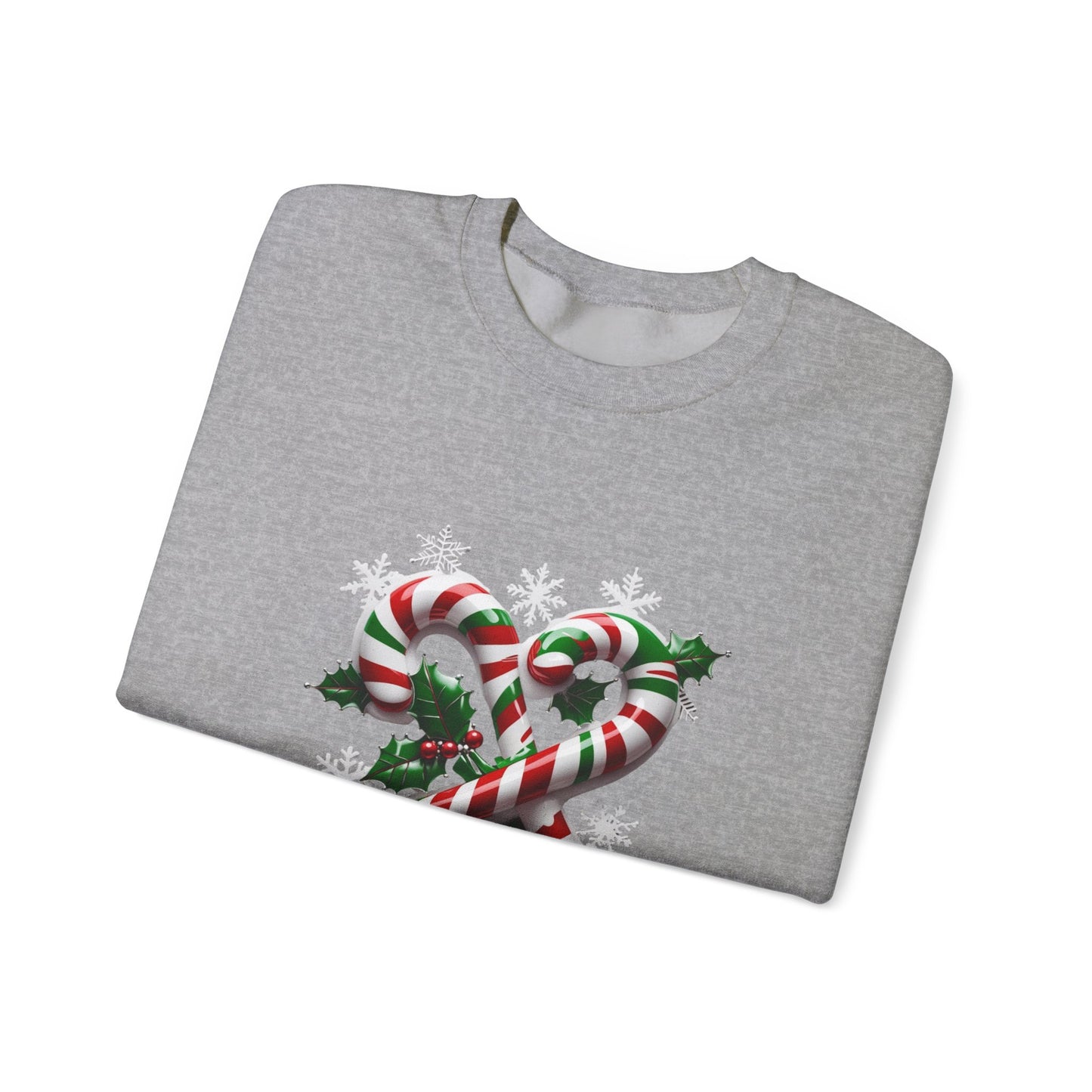 Holiday Candy Cane Sweatshirt - Christmas Sweater, Festive Crewneck