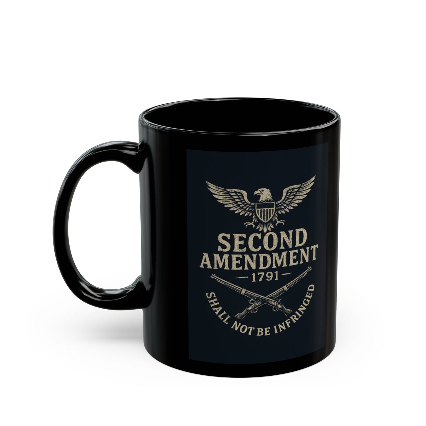 Second Amendment Black Mug - 11oz & 15oz, Rights Advocate Gift, Gun Lover's Coffee Cup, Patriotic Home Decor, American Freedom Mug