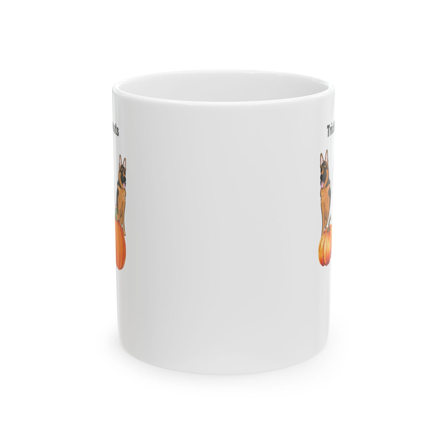 Ceramic Mug with German Shepards and Ghost Design, 11oz