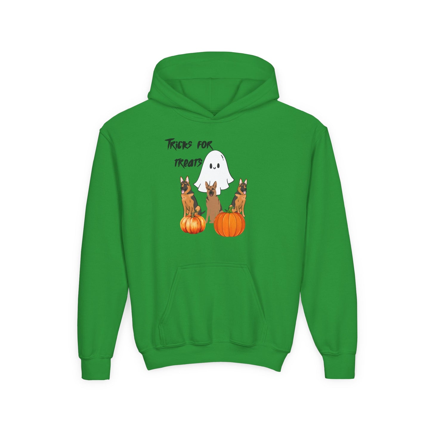 Youth Halloween Sweatshirt with Ghost and Pumpkins