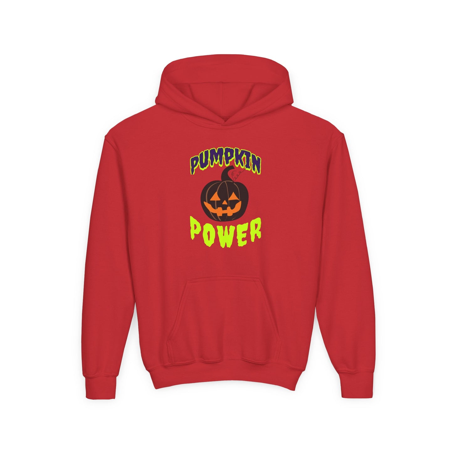 Youth Pumpkin Power Hoodie, Halloween Sweatshirt