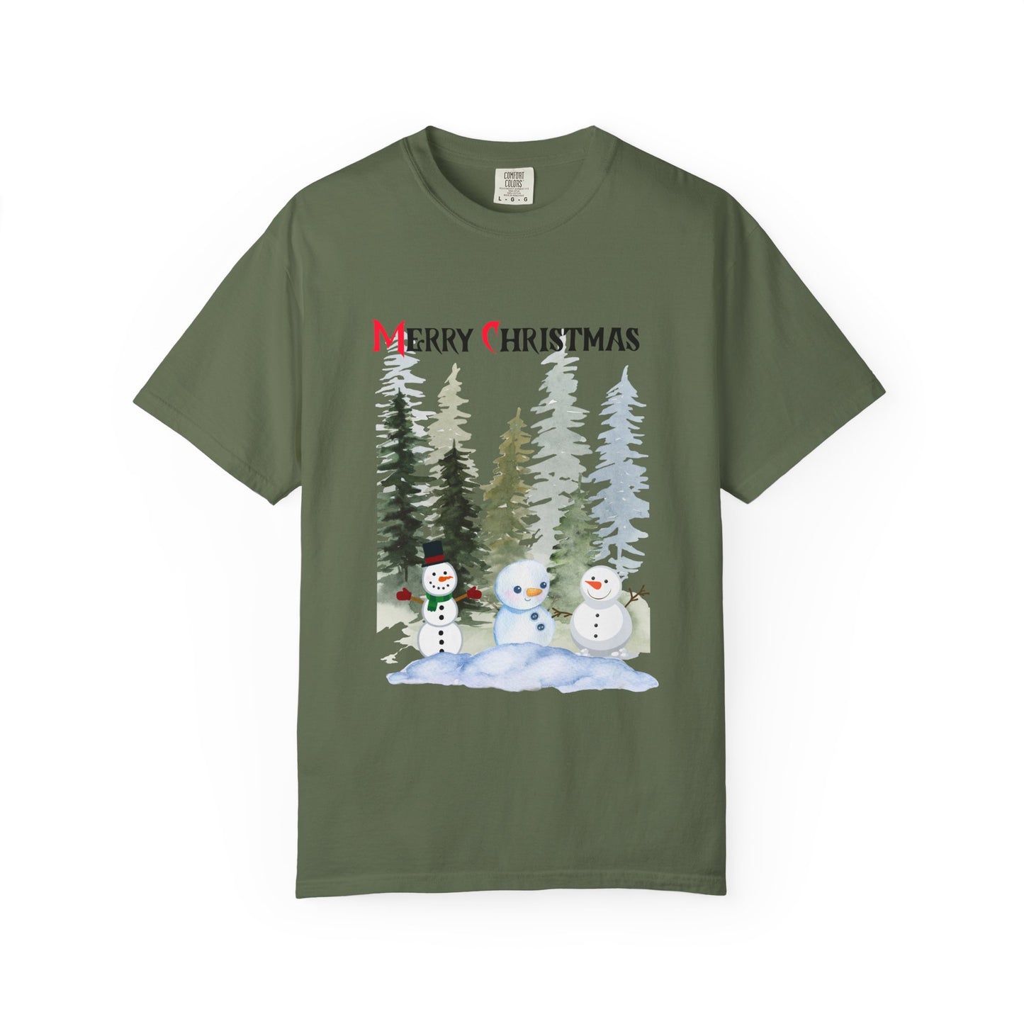 Playful snowmen Unisex Garment-Dyed T-shirt to celebrate the Christmas season