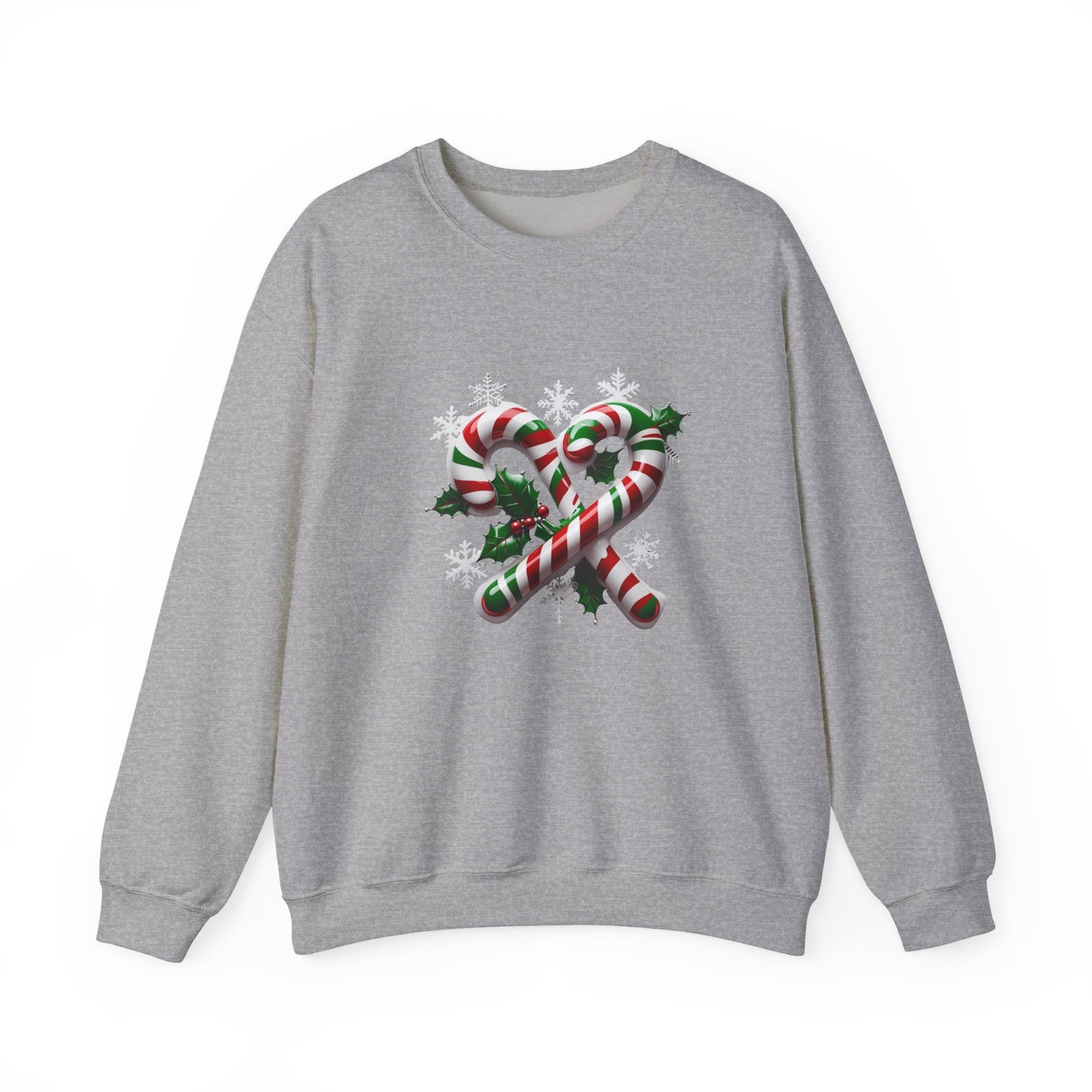 Holiday Candy Cane Sweatshirt - Christmas Sweater, Festive Crewneck