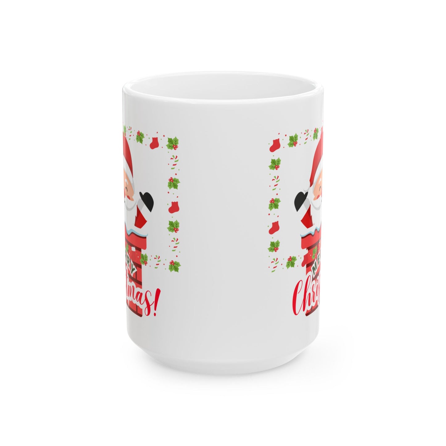 Festive Santa Mug, Holiday Coffee Cup, Christmas Gift