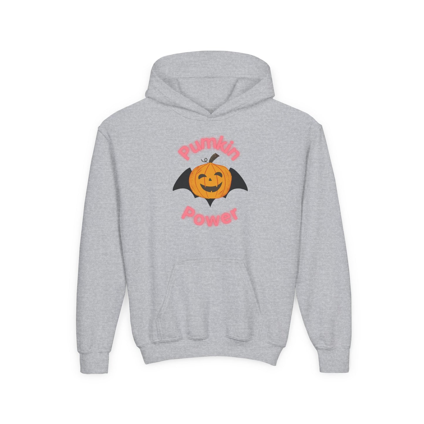 Youth Halloween Hoodie, Pumpkin Power Sweatshirt, Cozy Fall Apparel