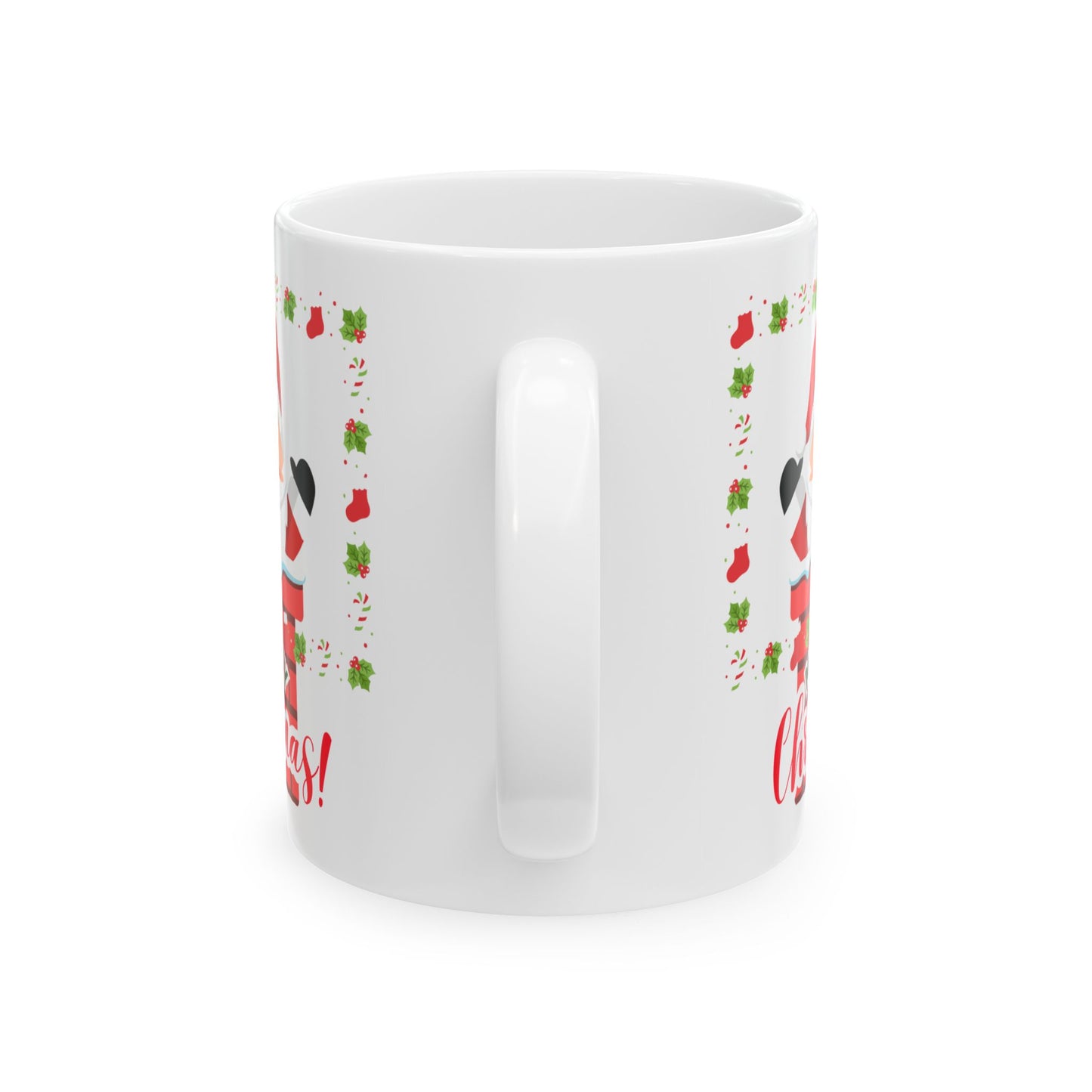 Festive Santa Mug, Holiday Coffee Cup, Christmas Gift