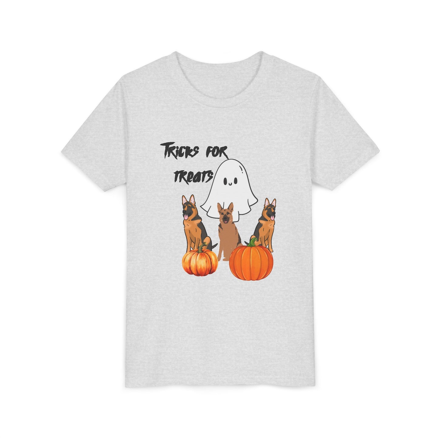 Adorable Halloween Youth Tee with Ghost and Dog Design