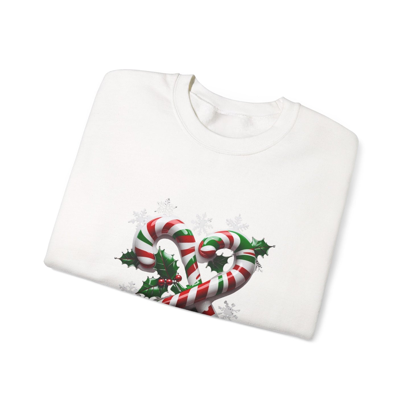Holiday Candy Cane Sweatshirt - Christmas Sweater, Festive Crewneck