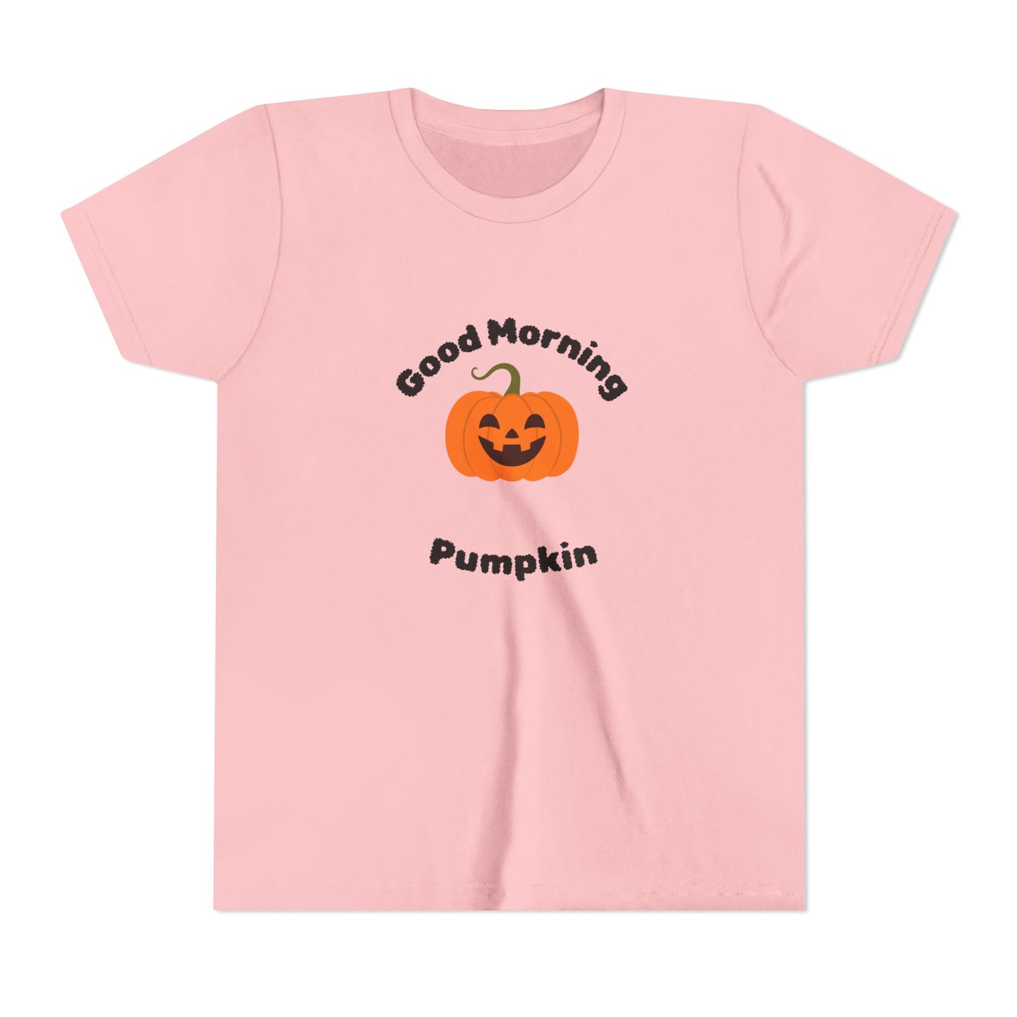 Halloween Youth Short Sleeve Tee with 'Good Morning Pumpkin' Design