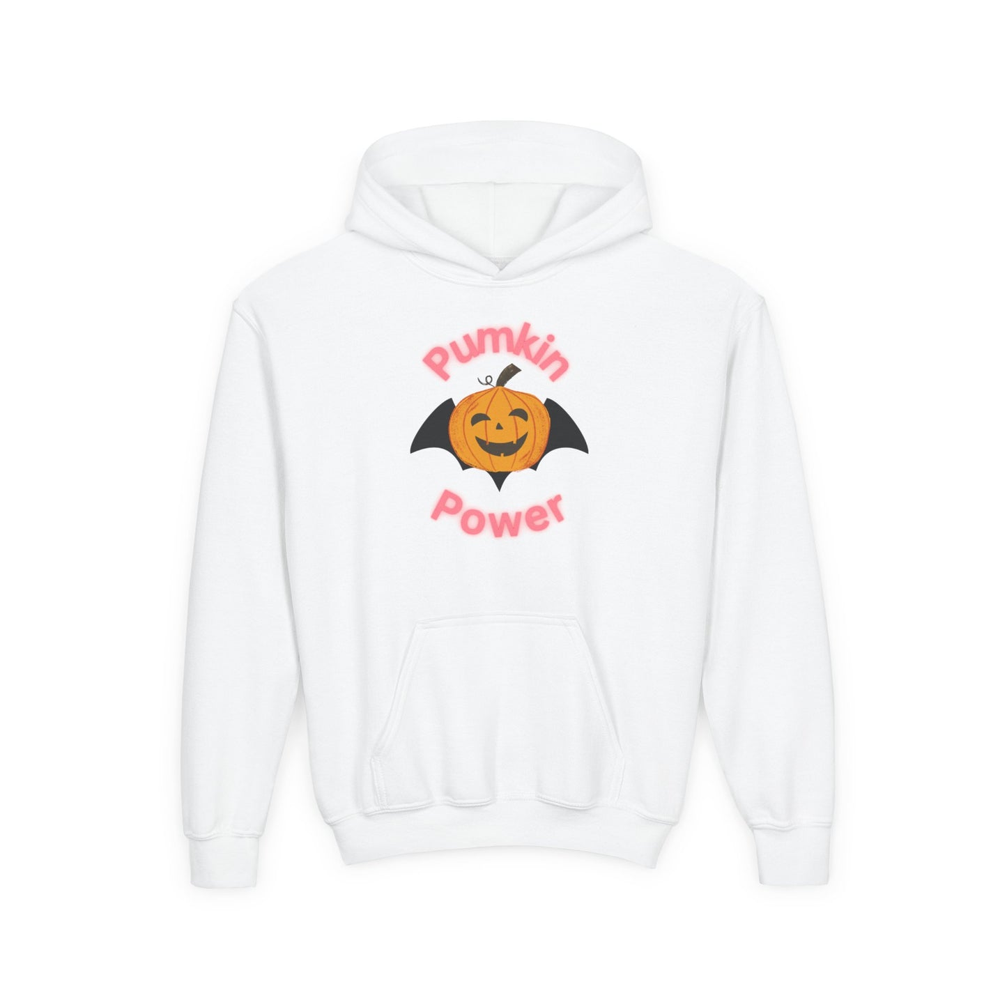 Youth Halloween Hoodie, Pumpkin Power Sweatshirt, Cozy Fall Apparel