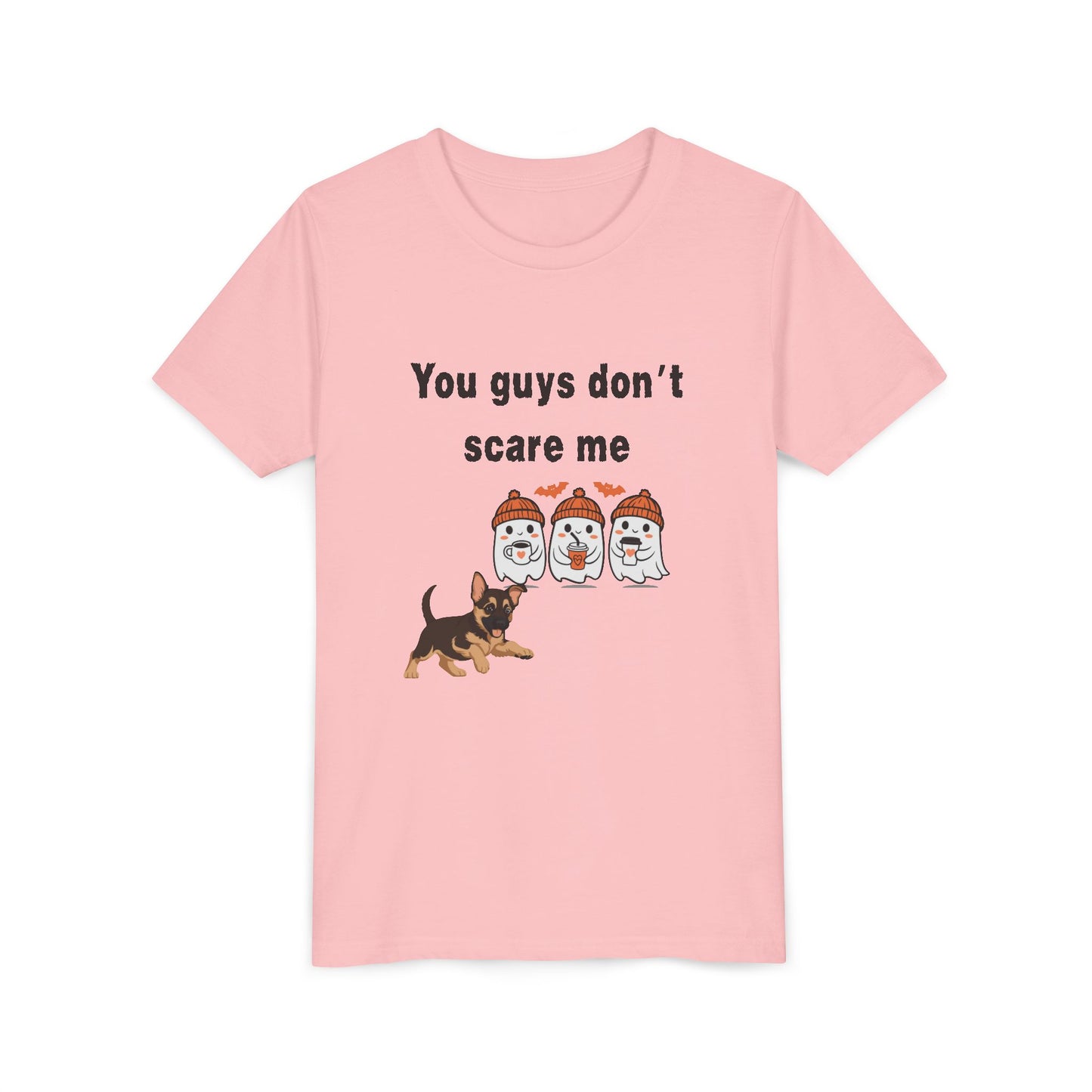 Youth Short Sleeve Tee with Fun Halloween Design, Funny Dog Scare Me Shirt