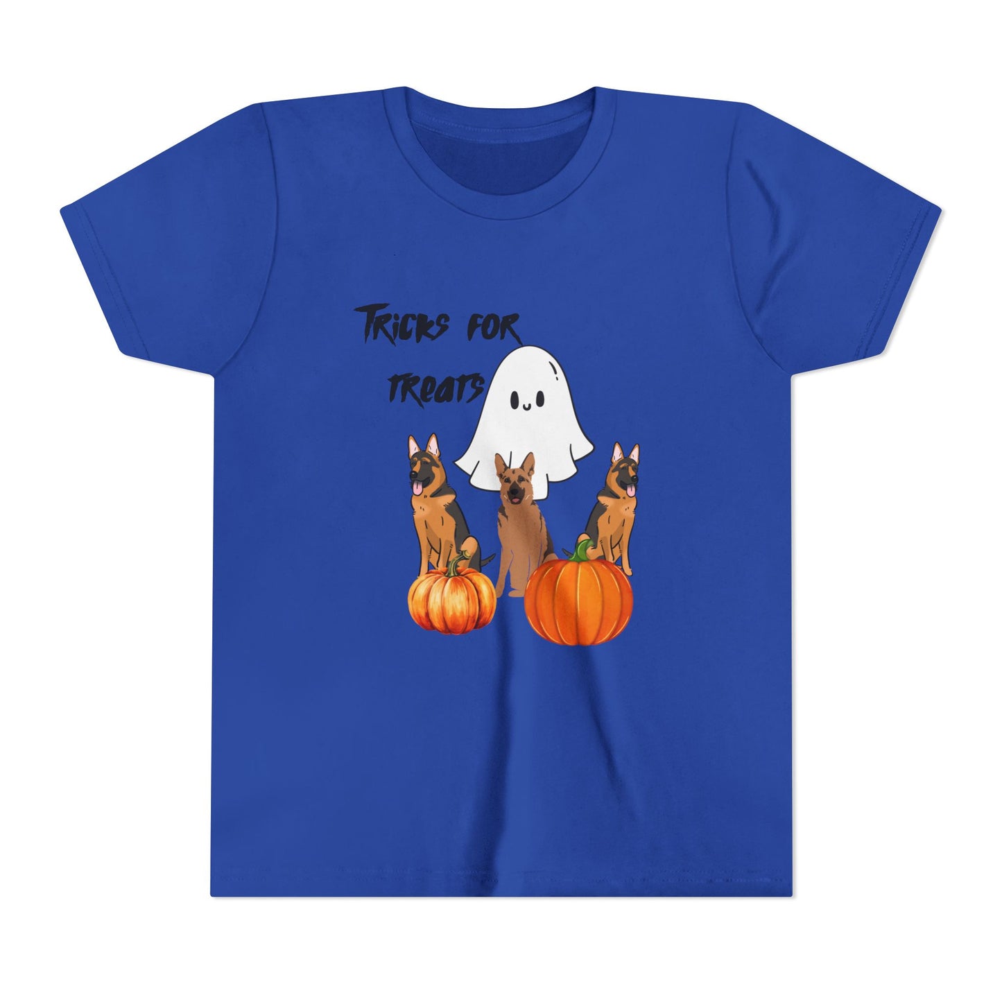 Adorable Halloween Youth Tee with Ghost and Dog Design