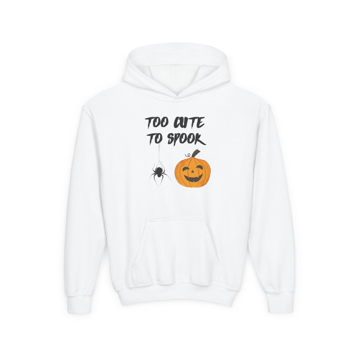 Youth Halloween Hoodie - Too Cute to Spook, Fall Apparel, Kids Sweatshirt, Autumn Fashion, Trick or Treat Gear