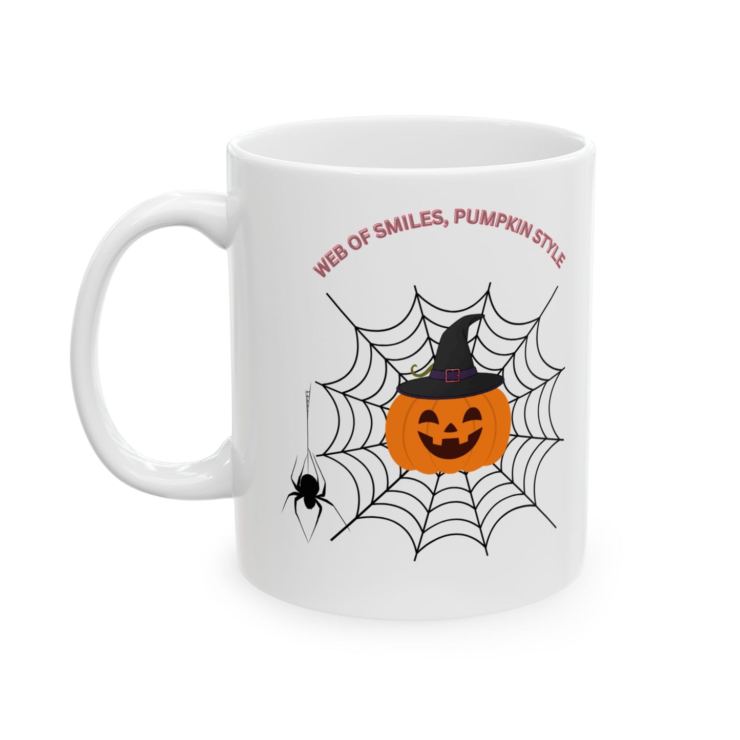 Halloween Mug with Web of Smiles Pumpkin Style