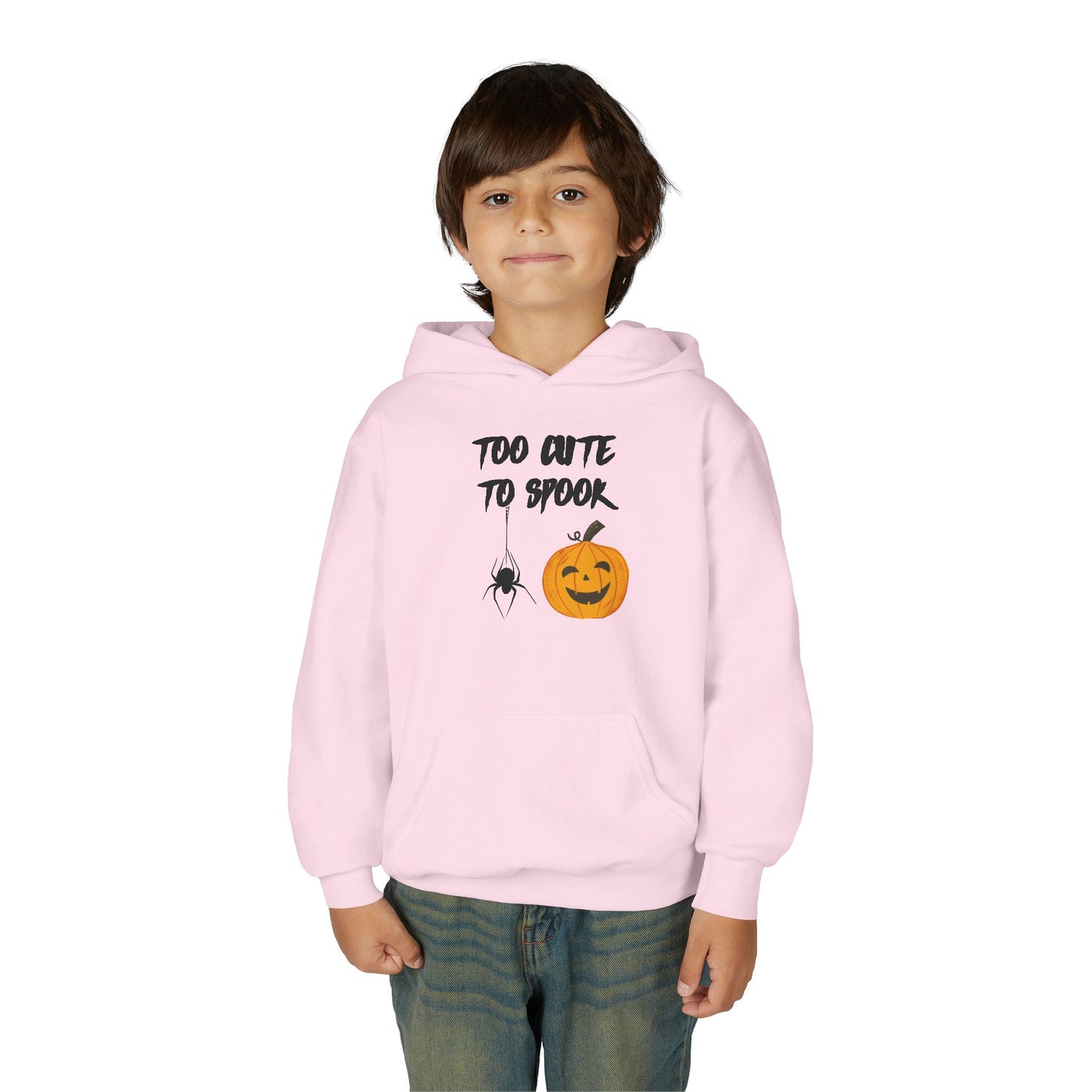 Youth Halloween Hoodie - Too Cute to Spook, Fall Apparel, Kids Sweatshirt, Autumn Fashion, Trick or Treat Gear
