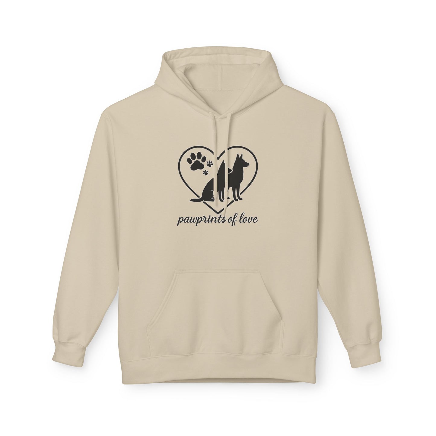 Pawprints of Love Hoodie - Cozy Pet Lover Fleece Sweatshirt for Dog Owners, Animal Rescue, Gift for Pet Parents, Dog Mom Apparel