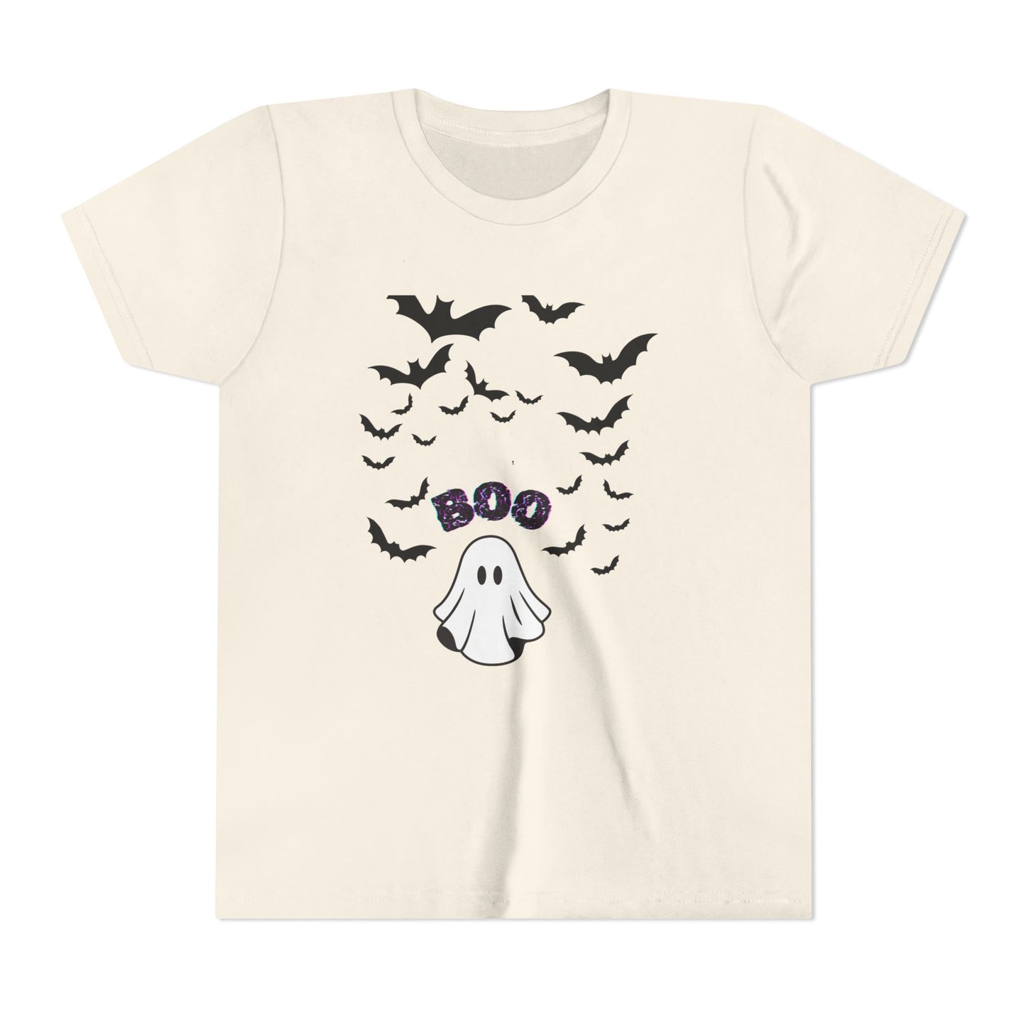 Halloween Youth Tee, Spooky Ghost & Bats Shirt