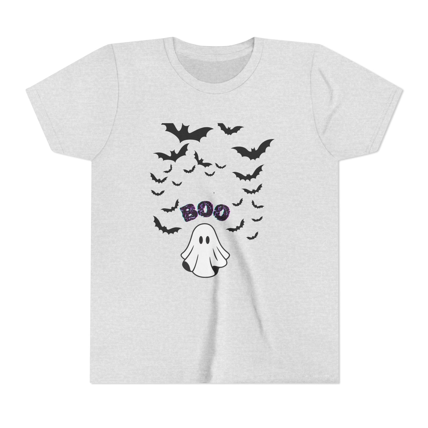Halloween Youth Tee, Spooky Ghost & Bats Shirt