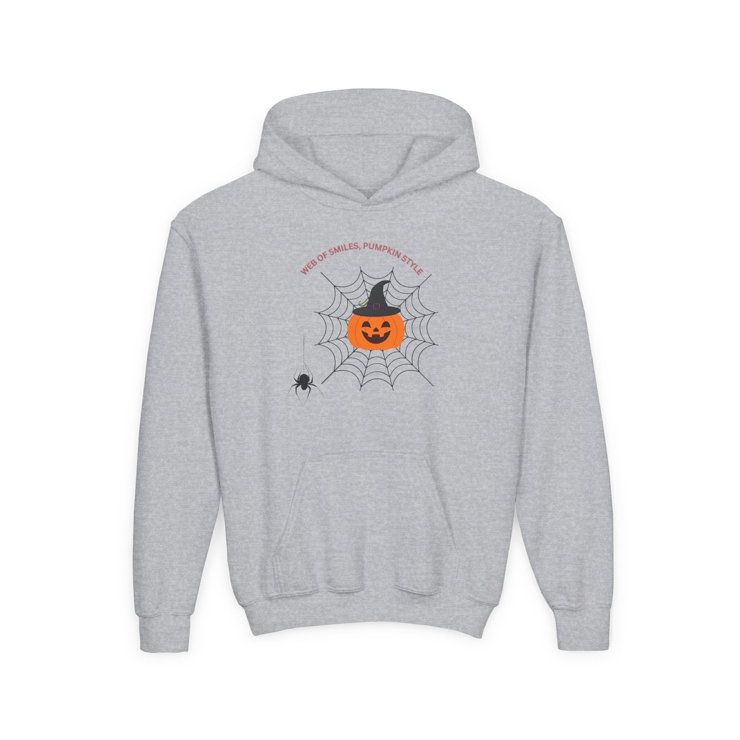 Youth Halloween Pumpkin Hoodie, Fun Fall Apparel, Kid's Cozy Sweatshirt for Halloween, Pumpkin Spice Theme, Spooky Season Must-Have