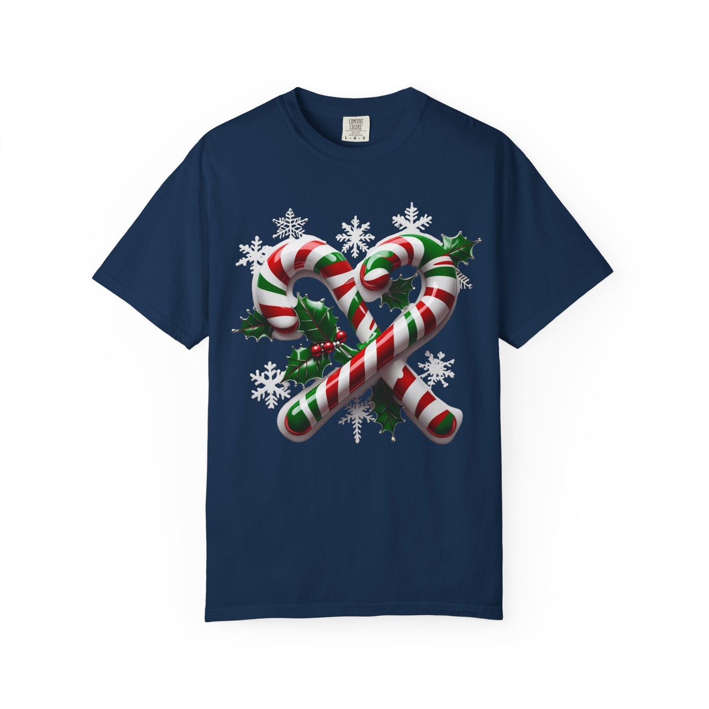 Candy cane Christmas t-shirt-Unisex Garment-Dyed T-shirt