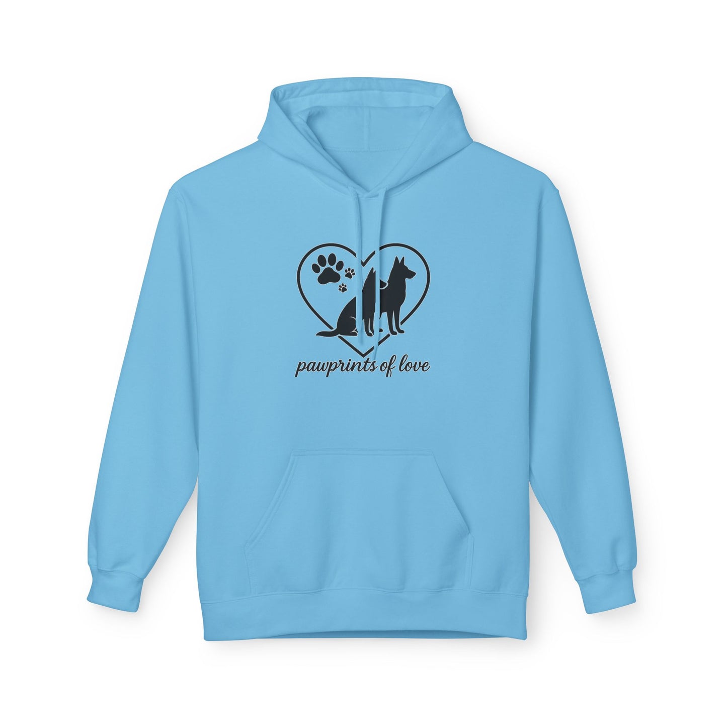 Pawprints of Love Hoodie - Cozy Pet Lover Fleece Sweatshirt for Dog Owners, Animal Rescue, Gift for Pet Parents, Dog Mom Apparel