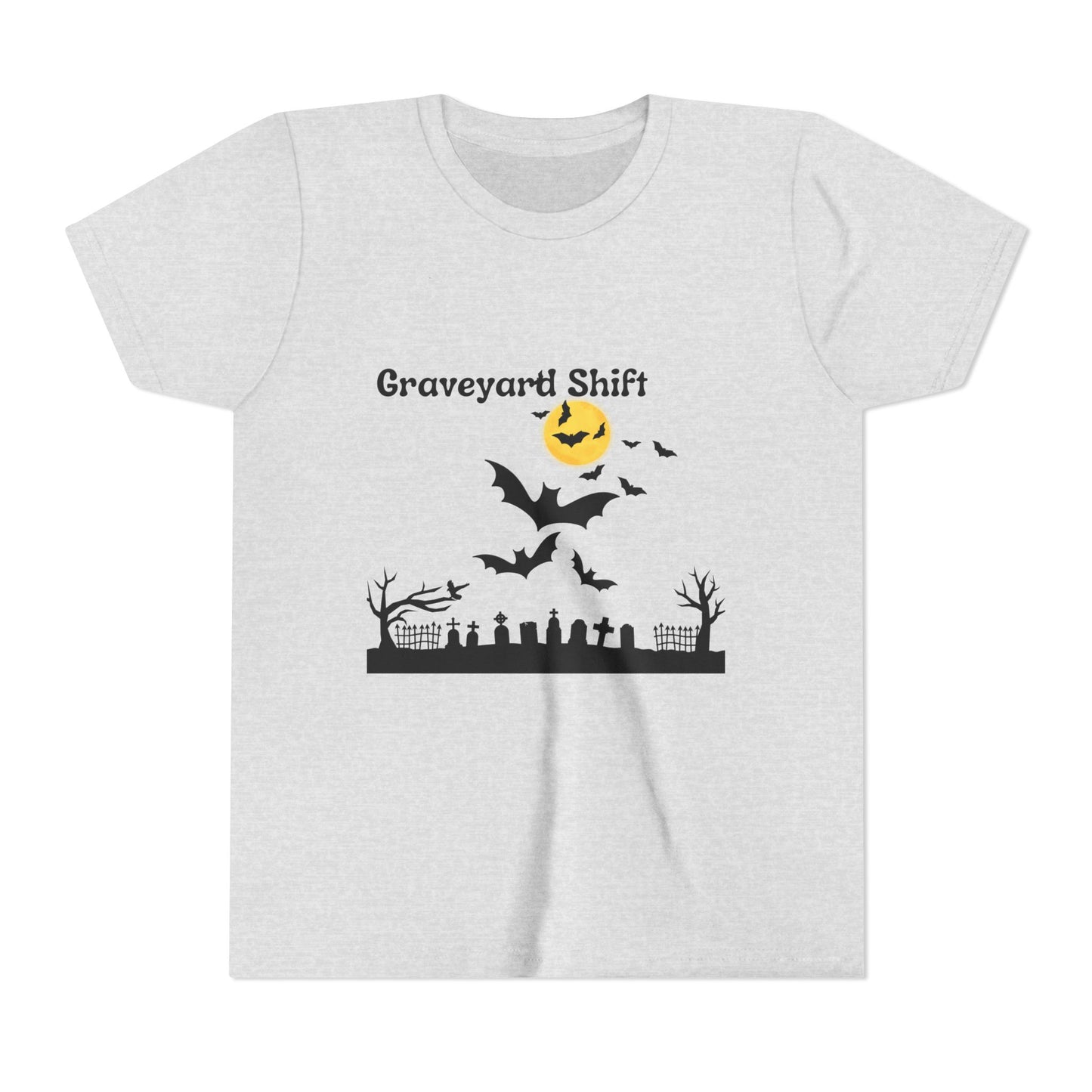 Spooky Halloween Youth Tee - Walking by the Grave Yard Shirt