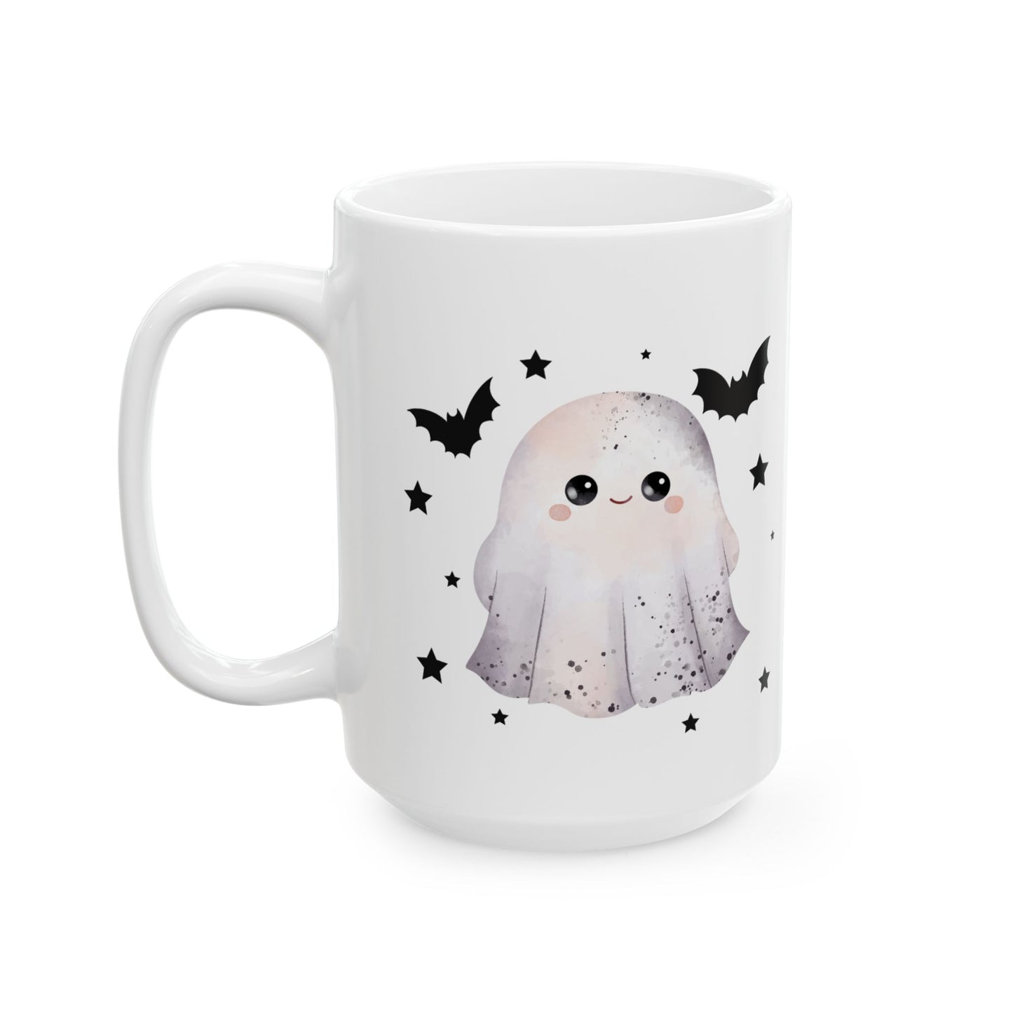 Spooky Halloween Ceramic Mug, Ghost Design, 11oz 15oz