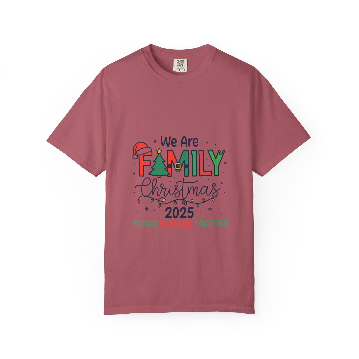Family Christmas theme Unisex Garment-Dyed T-shirt