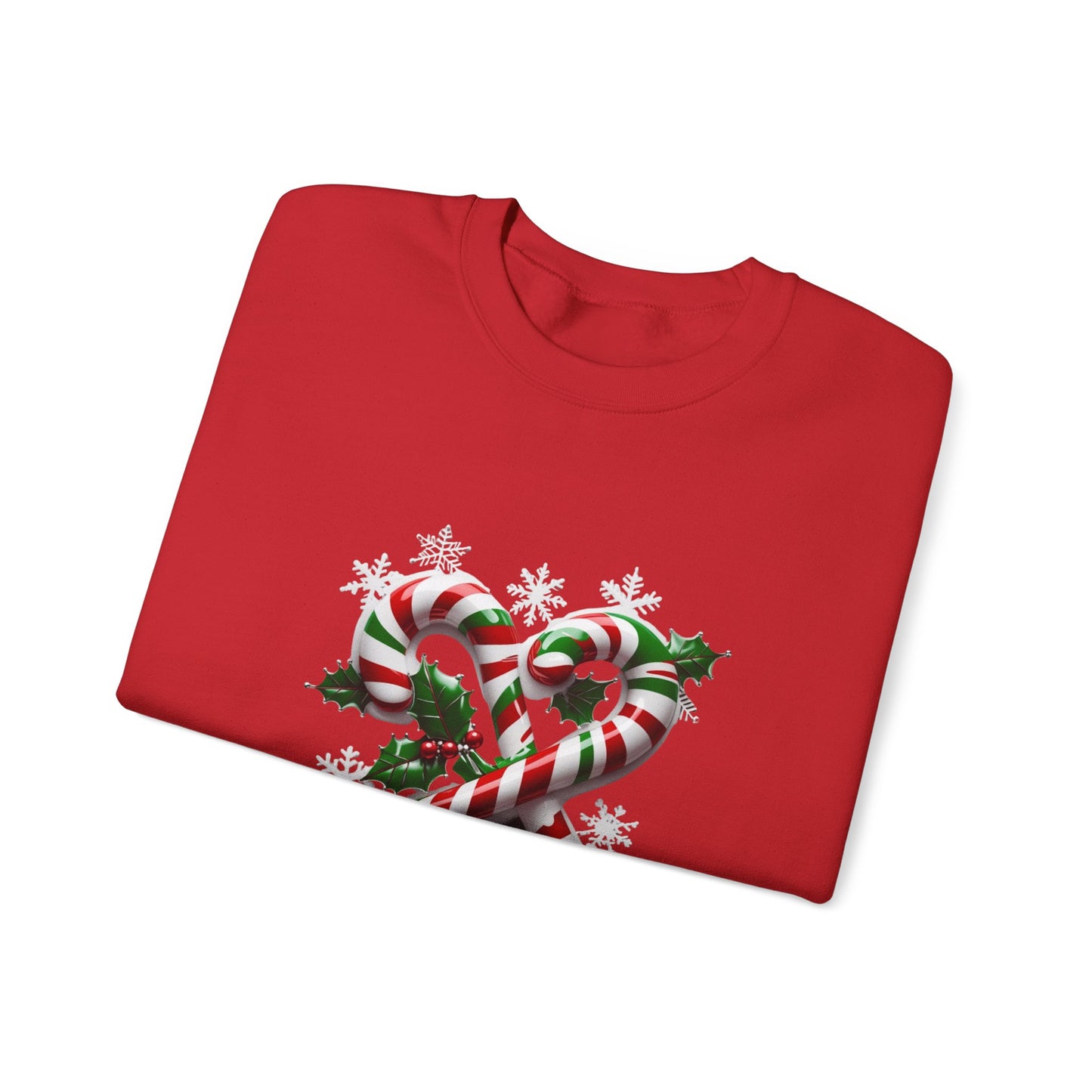 Holiday Candy Cane Sweatshirt - Christmas Sweater, Festive Crewneck