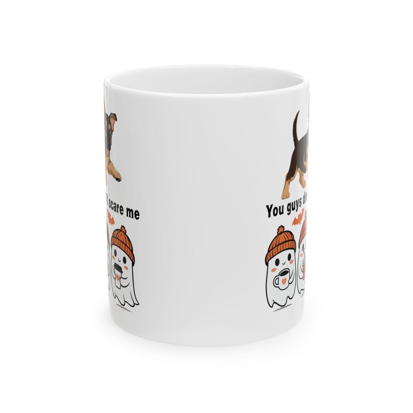 Ceramic Mug - German Shepard Puppy 'Ghosts Don't Scare Me'