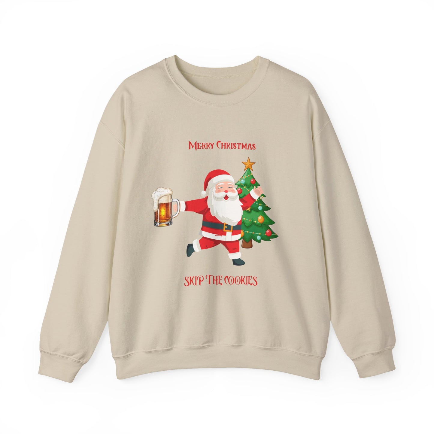 Merry Christmas Santa Sweatshirt, even Santa enjoys a beer
