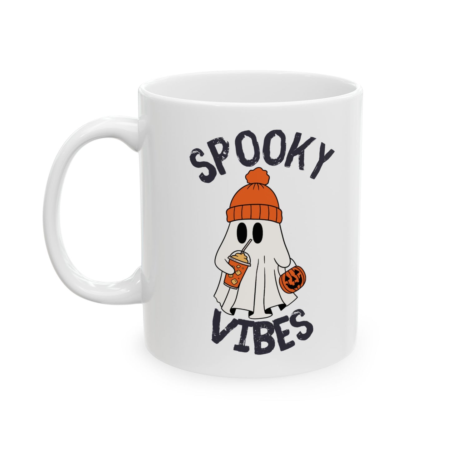 Spooky Vibes Ceramic Mug, Halloween Gift, Coffee Cup, Fun Drinkware, Home Decor