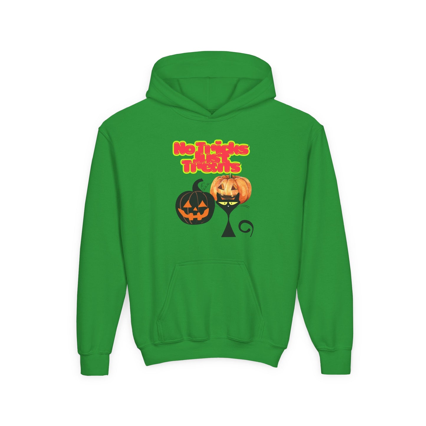 Halloween Pumpkin Hoodie for Kids, No Tricks Just Treats Sweatshirt