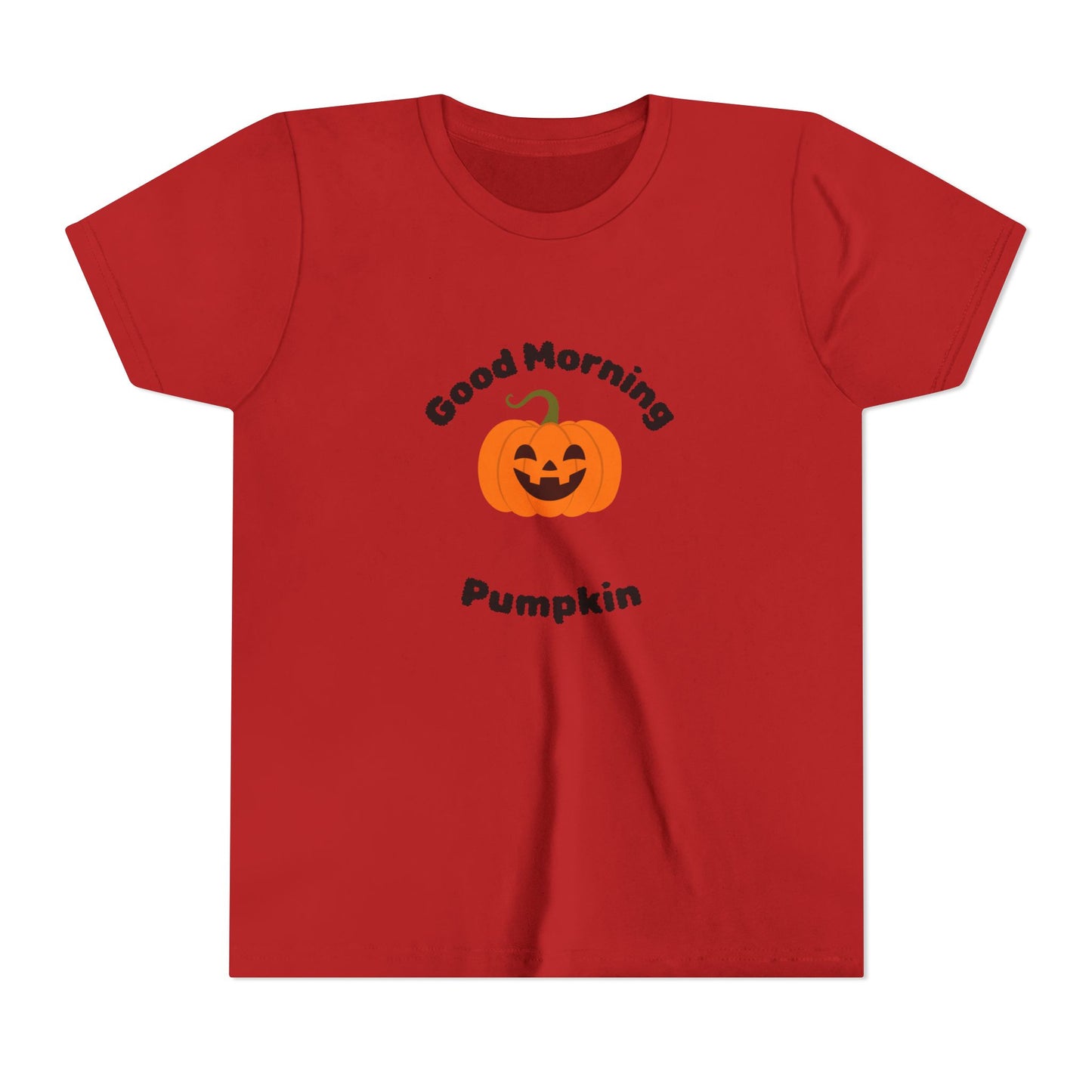 Halloween Youth Short Sleeve Tee with 'Good Morning Pumpkin' Design