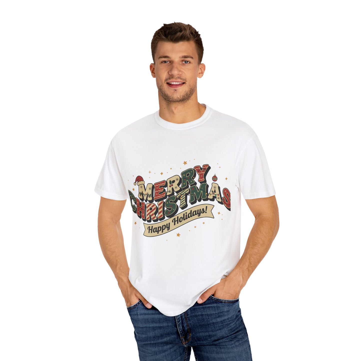 Merry Christmas Tee | Unisex Garment-Dyed T-Shirt for Holiday Cheer, Christmas Gift, Seasonal Wear, Funny T-Shirt, Festive Apparel