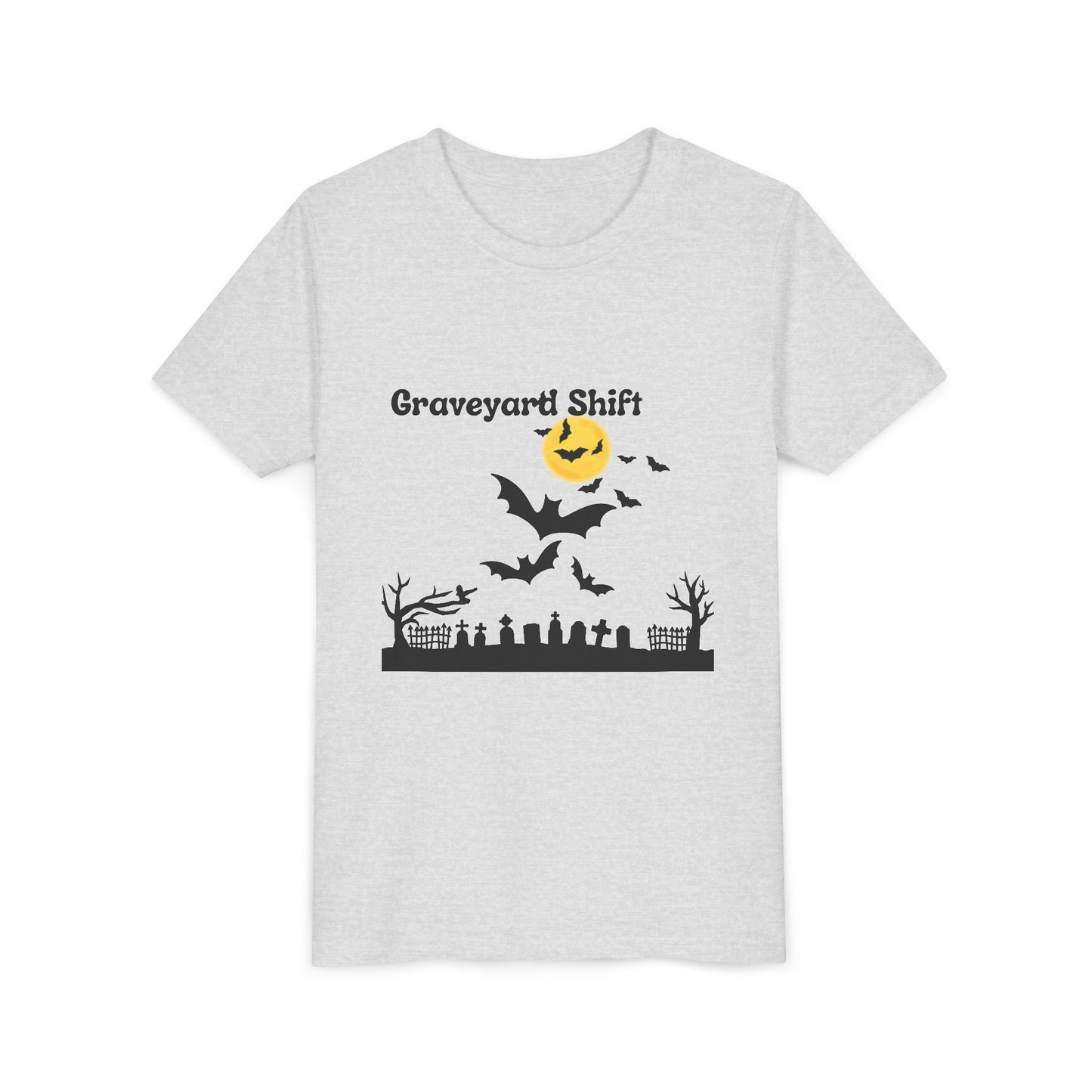 Spooky Halloween Youth Tee - Walking by the Grave Yard Shirt