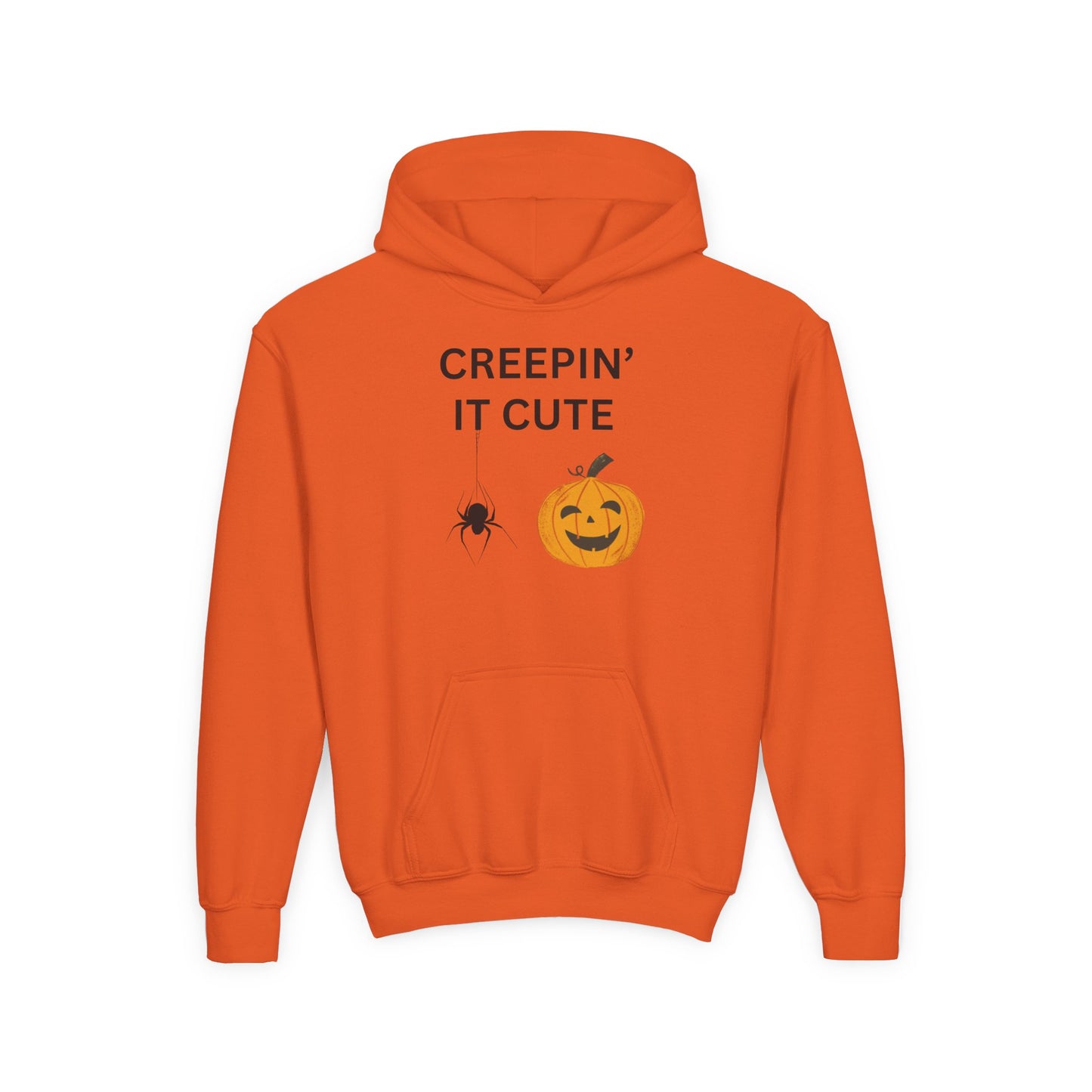 Halloween Youth Hoodie - Creepin' It Cute, Spooky Sweatshirt, Kids Halloween Costume, Cozy Fall Wear, Trick or Treat Apparel