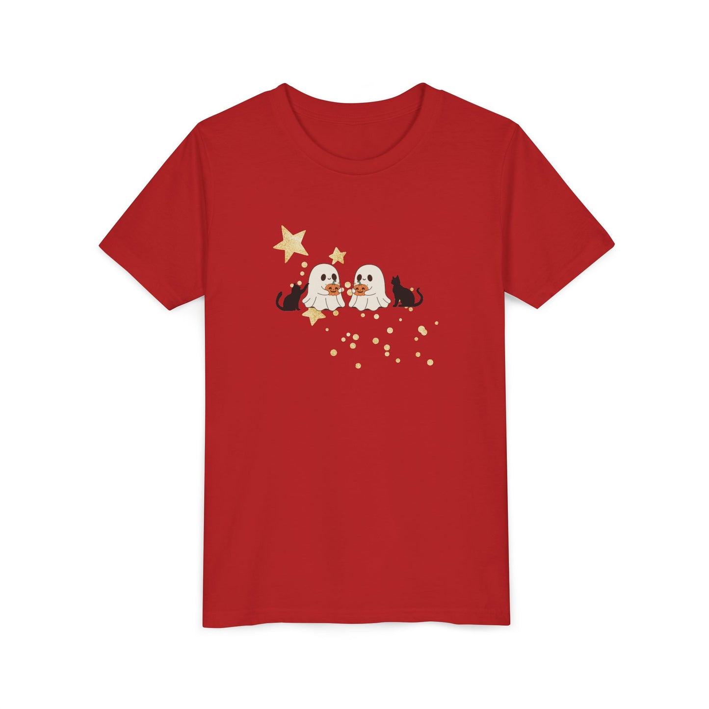 Adorable Cat and Star Youth Tee Perfect for Halloween